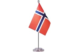 Krmkot Norway Norwegian Desk Flag Table Flag, Small Mini Norway Norwegian Desktop Flag,Miniature International World Country Flags,Festival Events Celebration,Office decoration(Norway)