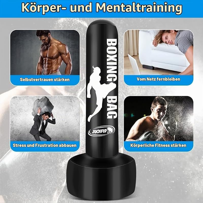 Boxsack Stehend für Erwachsene, 180cm Aufblasbare Boxsack — Foto 4 von 8