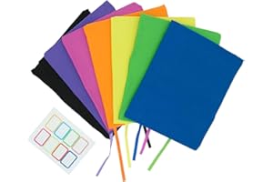 KICNIC Jumbo Book Covers 7 Pack, Stretchable Book Sox 9 * 11 Inch Suitable for Most Hardcover Books, Up to 10 Inch x 12.5 Inch Protective Textbook Covers with Label Sticker