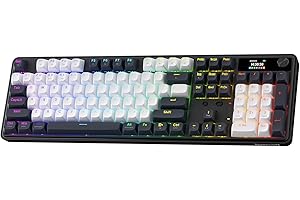Redragon K761 Wireless Gasket Gaming Keyboard w/Hype Screen & Knob, 104 Keys Mechanical Keyboard, Easy-Control 1.14’’ TFT Inf