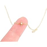 Tiny Shining Crystal Star Necklace, North Star Necklace, Modern Stardust Minimalist Necklace, Layering Everyday Necklace, Petite Charm Necklace