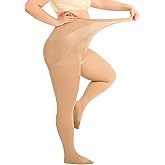 LABELLA Plus Size Tights for Women, Run-resistant Pantyhose for Women,Stay-Up Highly Stretch Waistband, Control Top Tights