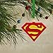 Hallmark Christmas Ornament DC Comics Superman Shield Blown Glass