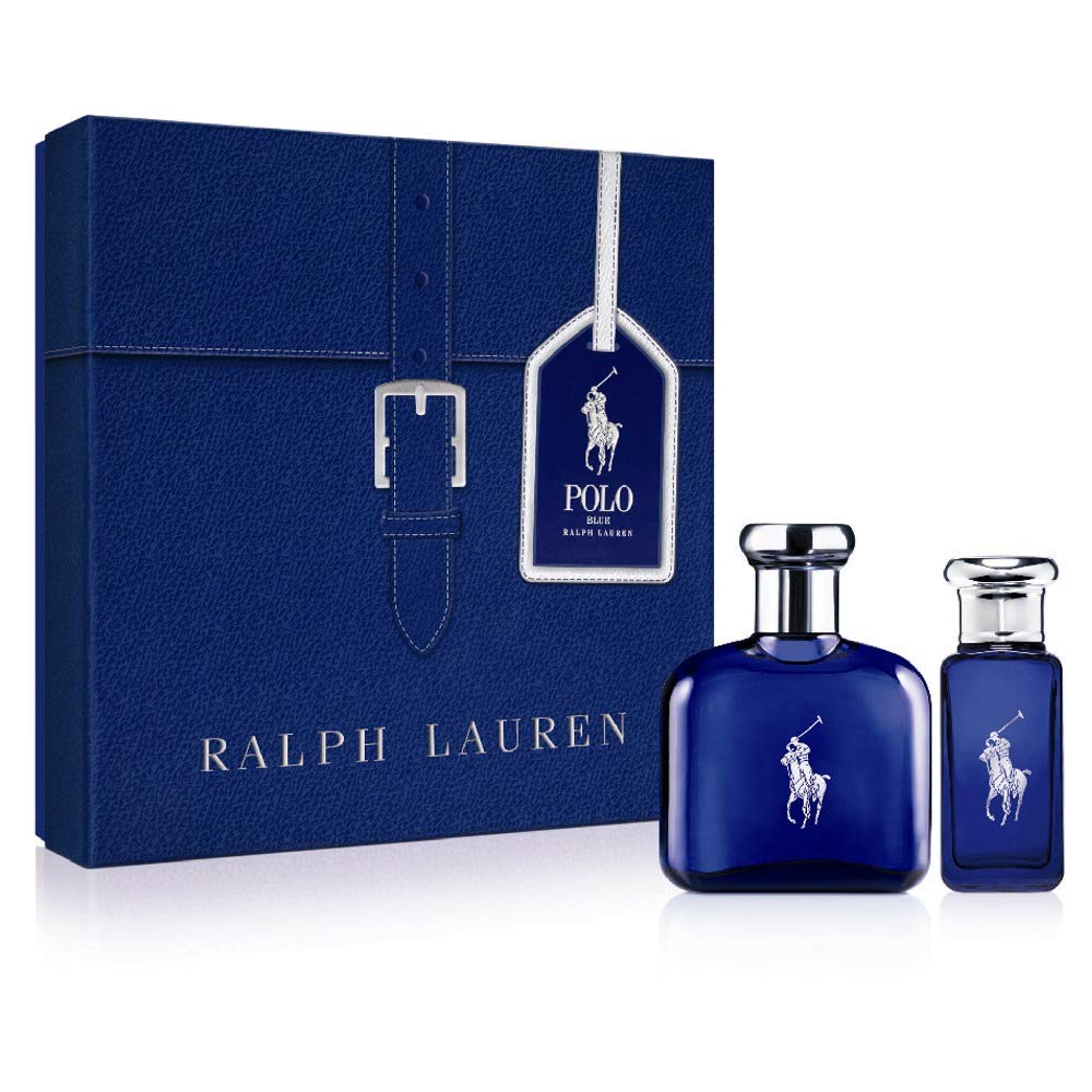 Ralph Lauren Polo Blue for Men 2piece Set (2.5 Oz Eau De Toilette Spray + 1.0 Oz Eau De Toilette Spray Travel Spray) , 3.5 Oz