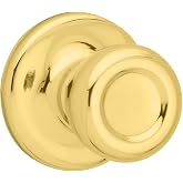 Kwikset Mobile Home Interior Passage Door Knob, Handle For Closet and Hallway Doors, Non-Locking Doorknob in Polished Brass