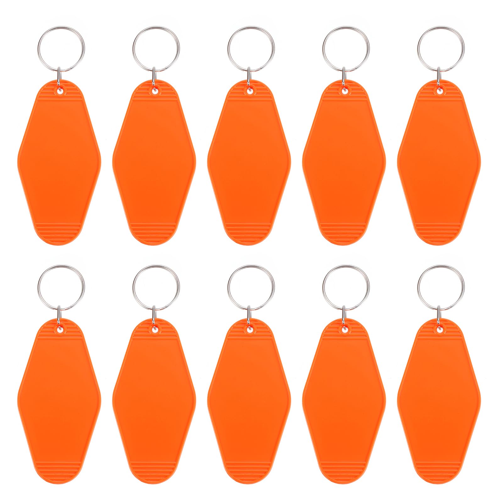 PATIKIL Vintage Motel Keychain, 10 Pack Blank Hotel Keychains Rhombus Retro Key Tag for DIY Crafts Ornament Backpack Luggage Labels Tags, Orange