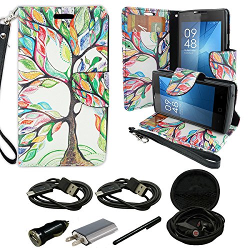 Galaxy J7 Case, Mstechcorp, Unique Design Flip PU Leather Fold Wallet Pouch Case Premium Wallet Flip Case For Samsung Galaxy J7 Phone - Includes Accessories (Artistic Tree)