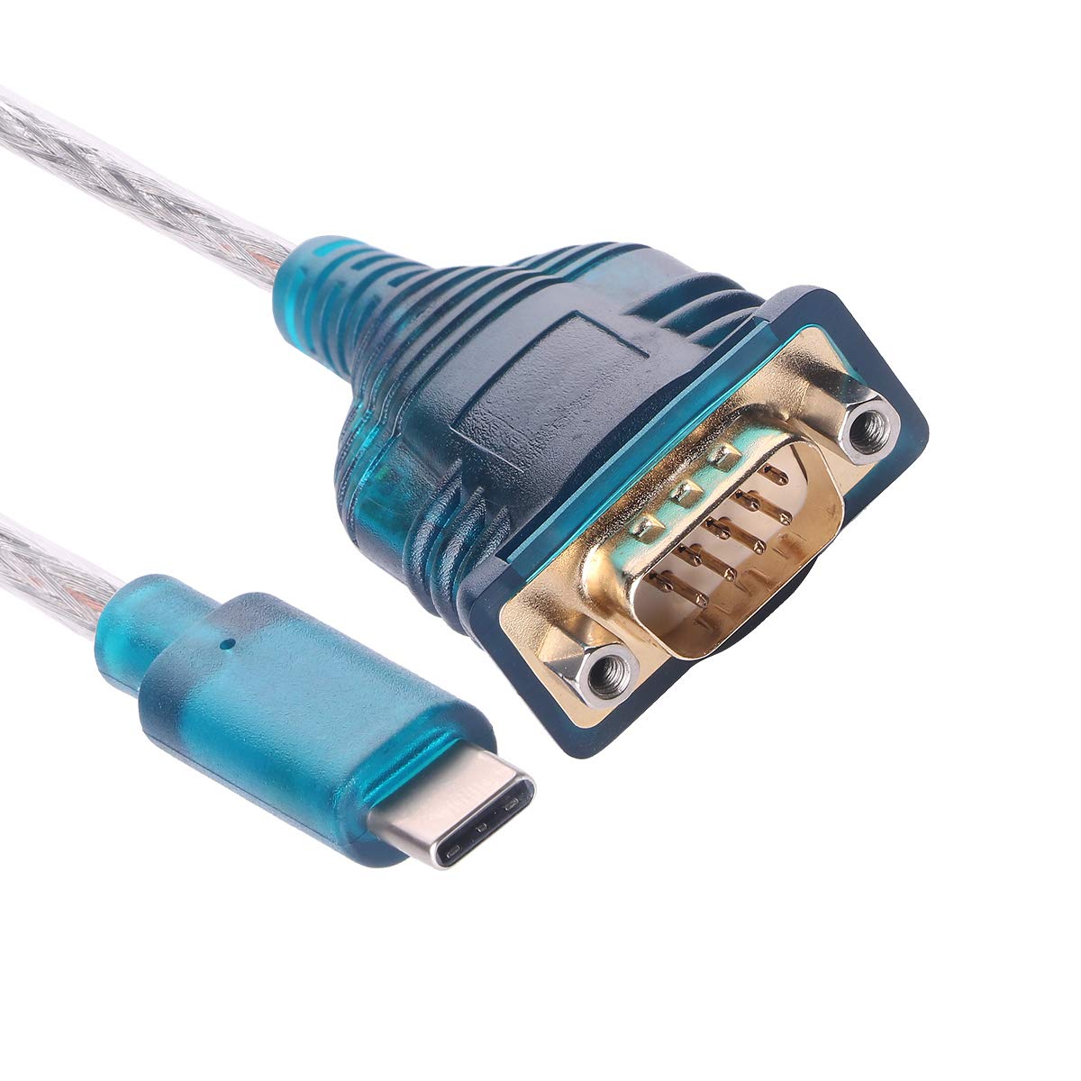 USB Type C to RS-232 9-Pin DB9 Male Serial Adapter Cable for Windows Mac OS Linux FT232RL Chipset (5FT, USB Type C to DB9)