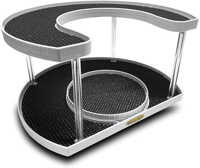 Stow-n-Spin Lazy Susan Gewürzregal mit 2 Etagen, drehbarer Gewürzhalter