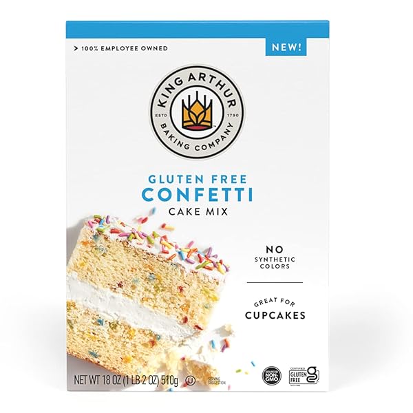 KING ARTHUR GLUTEN-FREE CAKE MIX, CONFETTI, 18 OZ