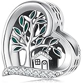 VOROCO 925 Sterling Silver Love Heart Charm for Charm Bracelet, Christmas Mother's Day Birthday Perfect Jewelry Gifts for Mom Grandma Daughter Friend Sister