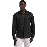 Perry Ellis Men's Solid Linen Long Sleeve Shirt