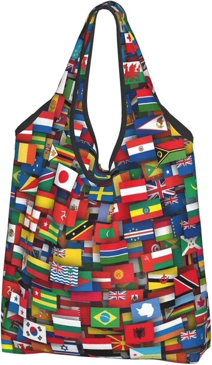 Reusable Grocery Bags Shopping Bags Flags Of All Countries Of The World