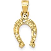 14k Yellow Gold Horseshoe Pendant Necklace for Women or Unisex Wear, Classic Symbol of Luck and Protection, Equestrian Charm with Spiritual Meaning, Western Jewelry Talisman for Daily Wear