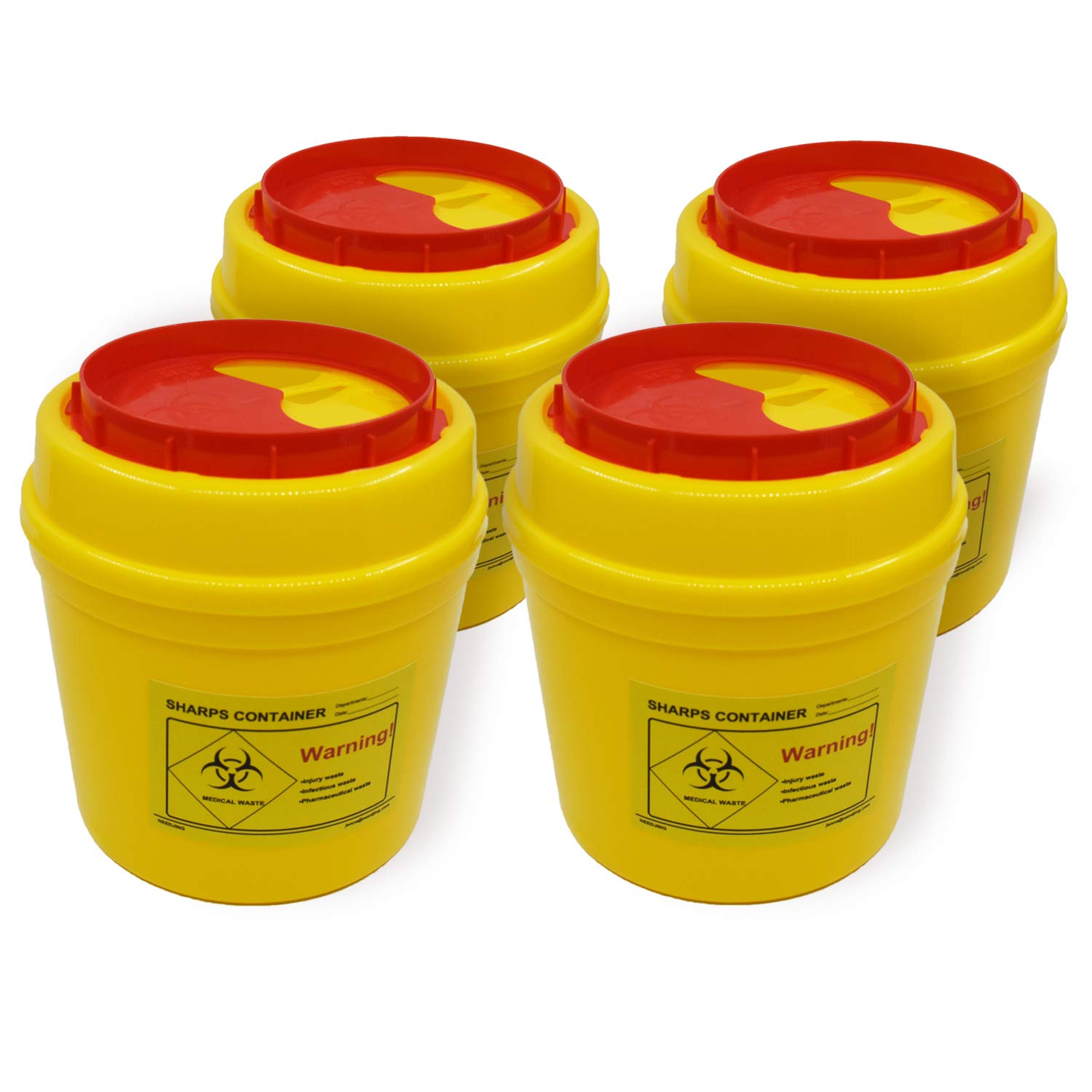 4-Pack Sharps Container（1/2 Quart）,Sharps Needle Disposal Containers,Biohazard Containers Sharps Box Small Sharps Container Needle Disposal Box: Industrial & Scientific