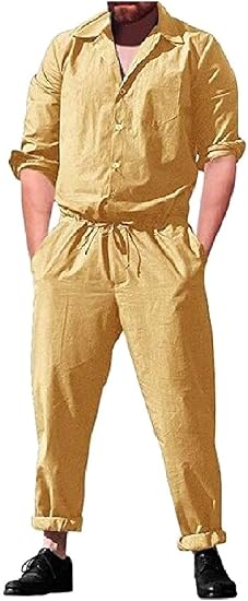 Amazon Romancly メンズジャンプスーツはカバーサイズ特大快適快適ロンパーボタンドパンツ ジーンズ 通販