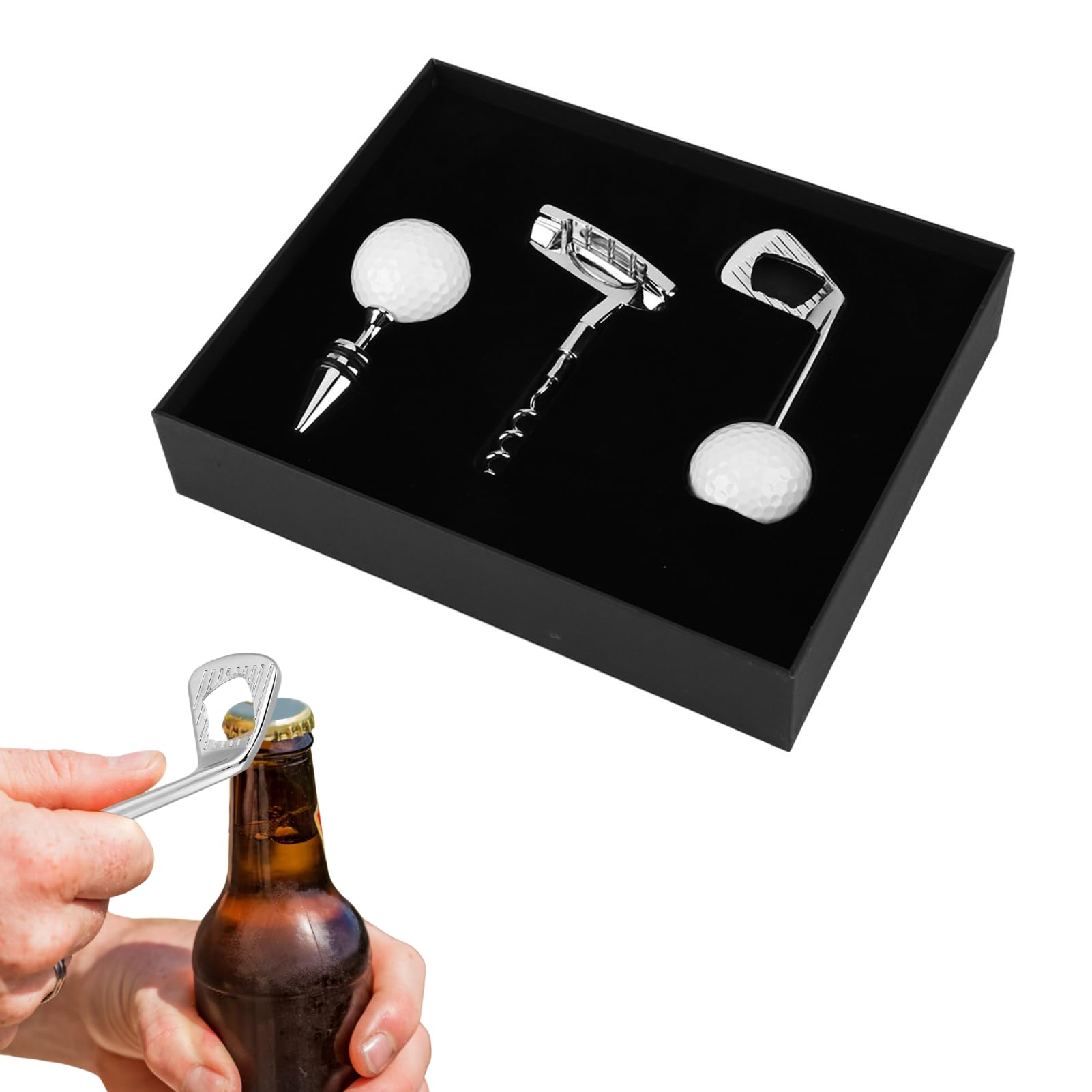 DEWIN Bottle Opener Set - Bar Tool with Corkscrew and Club Bottle Opener for Red Wine and Beer