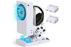 Charger Stand for Xbox Series S with Cooling Fan,MENEEA Vertical Charging Dock Station Accessories for Xbox Series S with 2 x