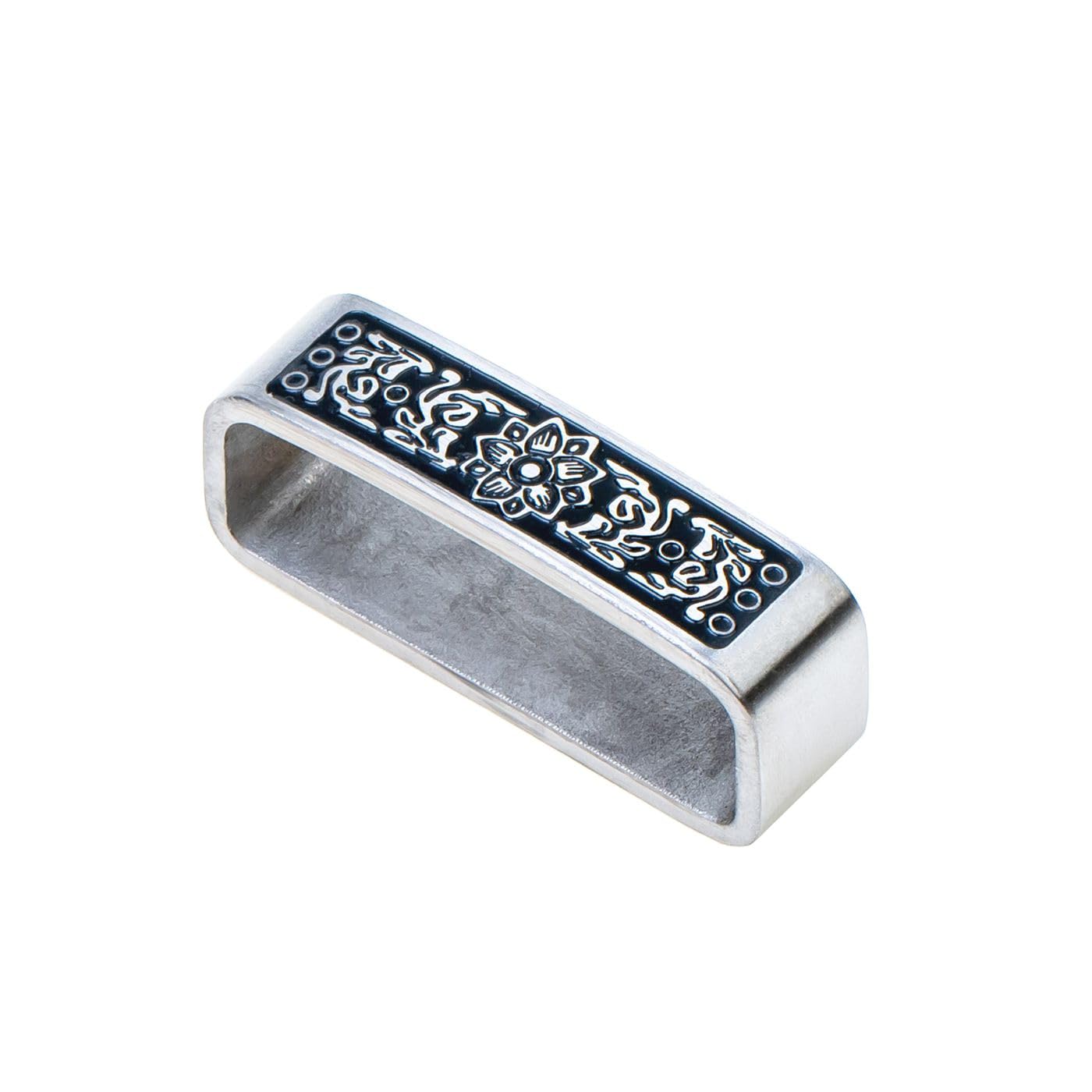 Photo 1 of 1.5" (38mm-40mm) Belt Loop Keeper Stainless Steel For Belt Buckle Accessories Silver Flower