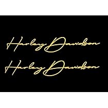 Motorcycle Classic Logo Harley Design Vinyl Decal #2 (Right And Left) Piece Moto HD Club 2.5"x8" (Gold - View #2