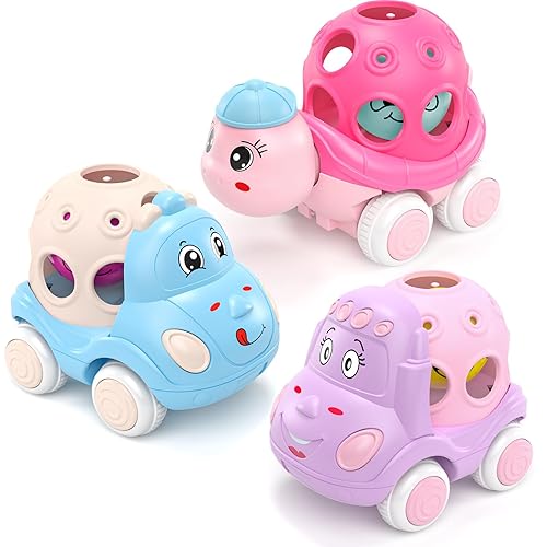 Baby Girl Toys Gifts for Year Old Girls, Pink Cars for Babies 6-12