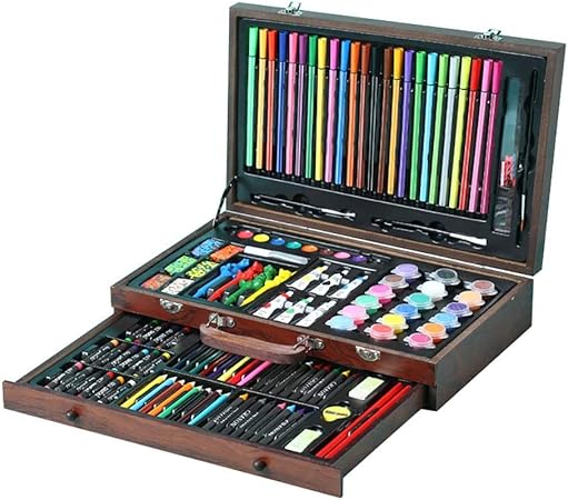 Conjunto de arte Suministros de 130 piezas para pintar y dibujar Kit de arte en caja
