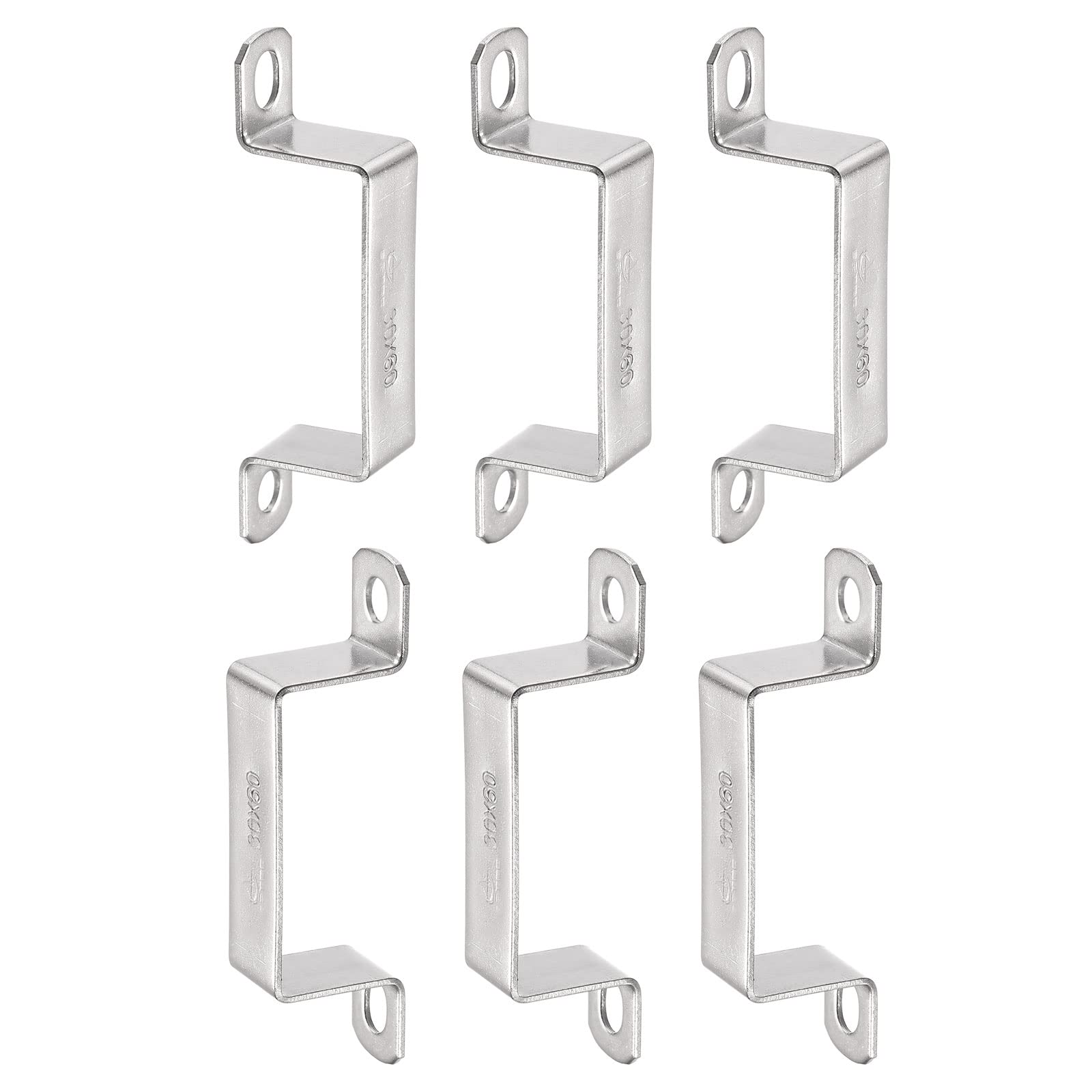 DTGN 28mmx62mm(InnerHxInnerW) U Shaped Strut Connector Bracket - 6Pack - Good for Home Pipe Fixing - 304 Stainless Steel Door Closed Bar Holder โ image 1