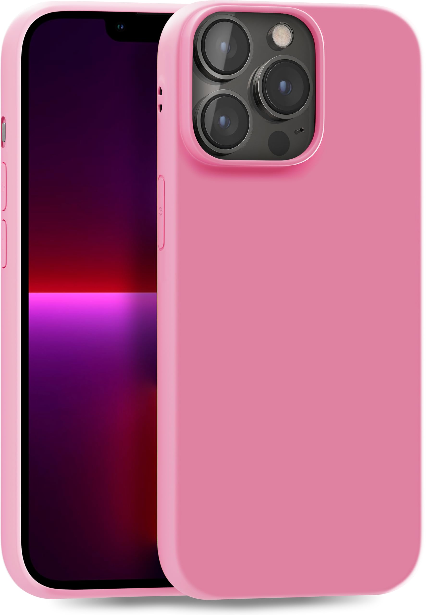 MyGadget TPU Case for iPhone 13 Pro - [ Camera Protection & Anti Fingerprint ] - Silicone Cover with Soft Touch & Anti Scratch Shell - Matte Pink