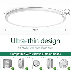 Brightever LED Flush Mount Ceiling Light, 24W