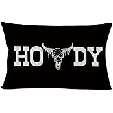 LRyeisahh Western Throw Pillow Covers, Western Home Decor, Country Southwestern Bull Skull Howdy Decorative Pillowcases Cushion Cases for Home Bedroom Living Room Decor, 12x20 Pillow Covers