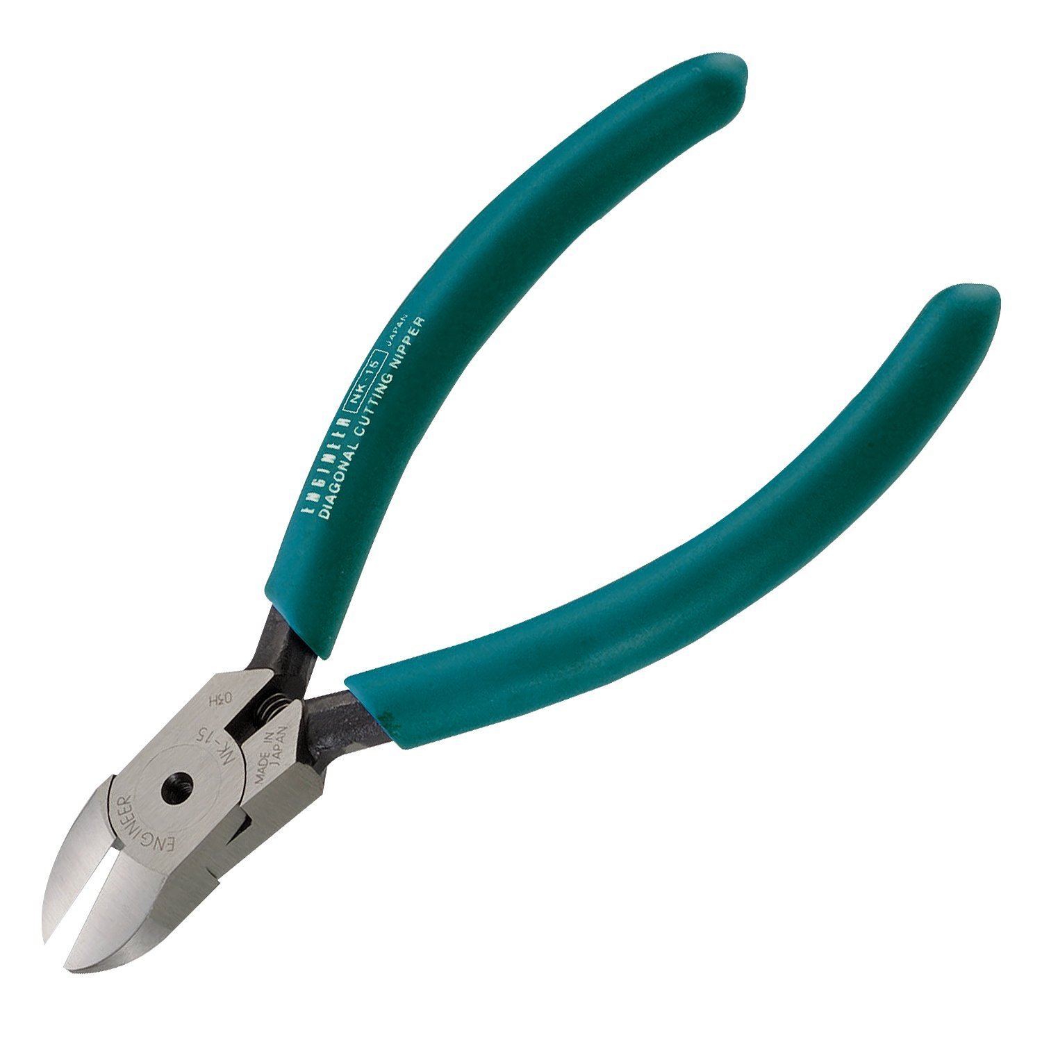Diagonal nippers (Wire Cutters). Sharp and Durable Cutting Jaws, Ideal for Precision Wiring Work. Made in Japan. ENGINEER nk-15