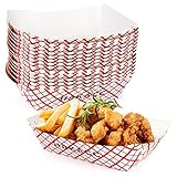 HAKACC Kraft Paper Food Tray, 50 PCS Paper Food Serving Trays Disposable Food Tr