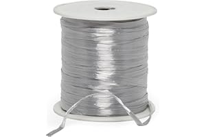PAPER MART Silver Pearlized Raffia Ribbon 1/4" X 100 Yards