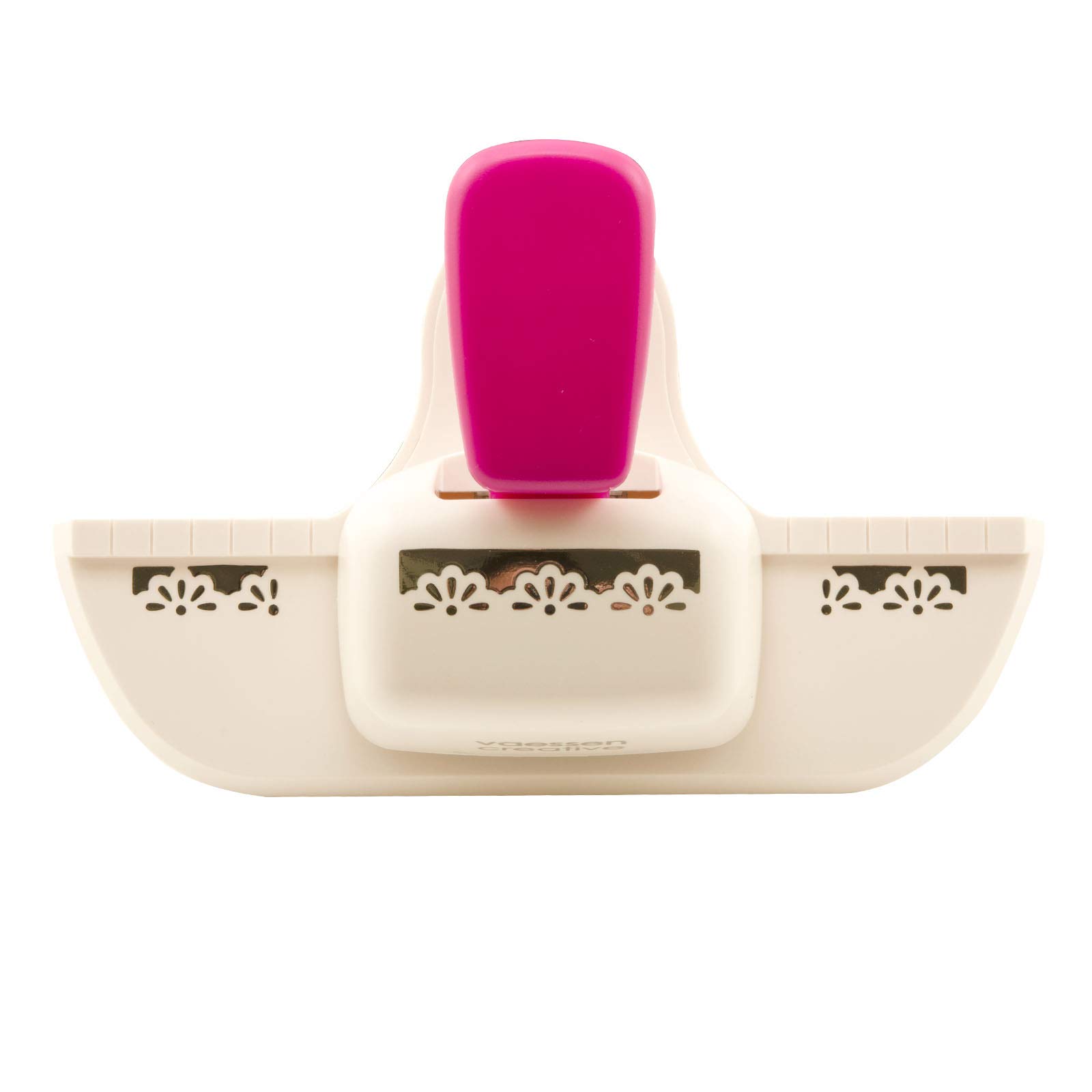 Vaessen Creative Border Punch - Half Daisies - 2 x 4,5 cm - Circle Punch for Card Making and Crafting