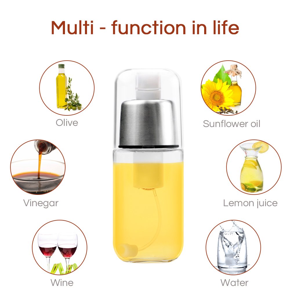 Oil Sprayer Stainless Steel Food-Grade Grass BPA Pump Spray Bottle for Cooking Frying Salad Baking BBQ Kitchen