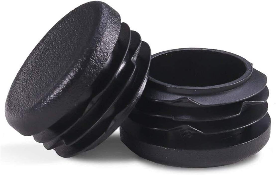12 Pack 1" Black Plastic Plug for Round Tubing, 1 inch OD End Cap