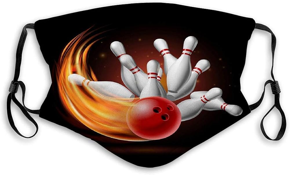 Attacking Bowling Ball Adjustable Mask Washable Reusable Mouth Face