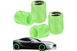 Fluorescent Wheel Valve Covers - 4 Pcs Tire Caps for Easy Pressure Identification, Anti Dust Design with Universal Fit, Decor