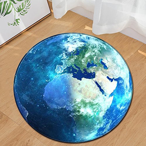 Gouerping Earth Printed Round Carpet Rug Floor Mats Bath Mat