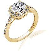Amazon Essentials Sterling Silver Infinite Elements Cubic Zirconia Asscher Center Halo Ring , (previously Amazon Collection)