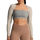 Aoxjox Women's Long Sleeve Open Front Lexi Lined Bolero Shrug Crop Top Cardigan