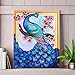 Diamond Painting DIY 5D Special Shape Rhinestones, ABEUTY a Beautiful Peacock and Flowers, Partial Drill Crystal Diamond Art Kits