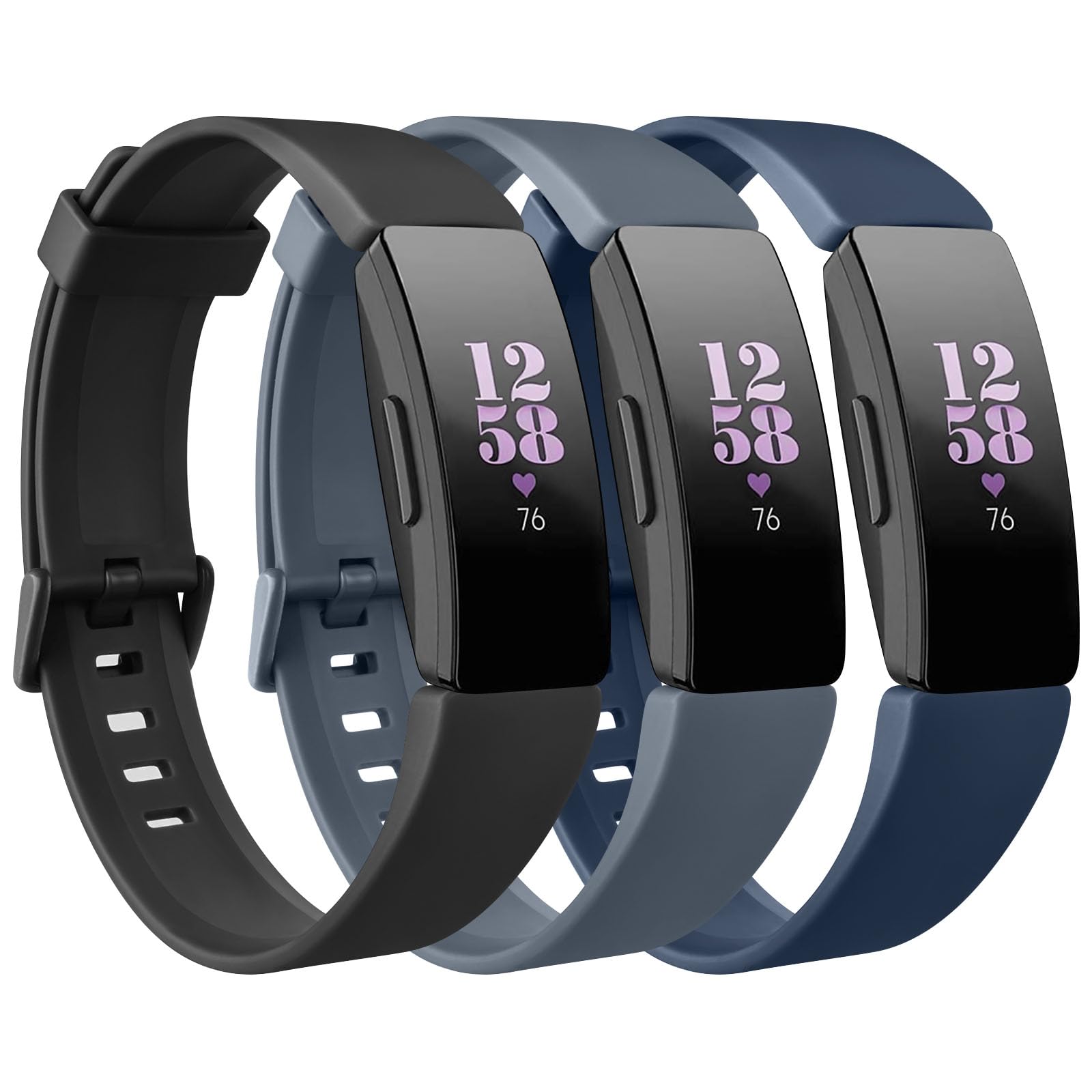 Fitbit Inspire HR/Inspire 2 Compatible Straps - Soft Silicone Sport Replacement Bands for Women Men (S, Pack A) — image 1