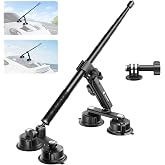 Maectech 4 Suction Cup Car Mount Kit for Insta360 X5X4 Action Camera Mounts | Car tripod for insta360 X5 accessories, 360 camera mounts for gopro, suction mount for Osmo action 6/5,car racing travel vlog