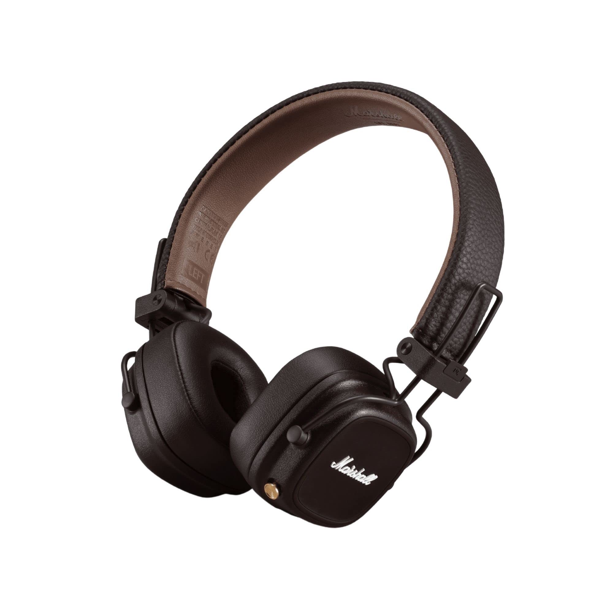 Marshall Major IV On Ear Bluetooth Headphones, Wireless Earphones, Foldable, 80 Hours Wireless playtime- Brown