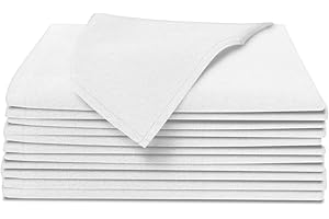 Aunti Em's Kitchen Truly Wrinkle Free Dinner Napkins, Restaurant Quality, Oversized 20 x 20 Inches | Set of 12 (White)