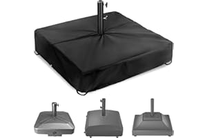 Rileytee Patio Umbrella Base Cover,Outdoor Heavy Duty 600D Waterproof Anti-UV Square Umbrella Stand Base Covers,Cover Only(30"L x 30"W x 5"H-Black)