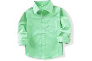 Phorecys Little Big Boys' Long Sleeve Solid Button-Down Uniform Oxford Shirt