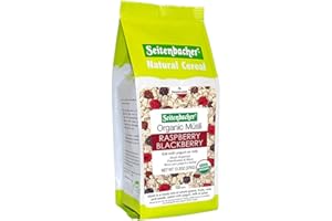 Seitenbacher Muesli Organic Oat, Barley, Raspberry and Blackberry Muesli, Wheat Free, 3 Pack 13.2-Ounce Bags, made in Germany