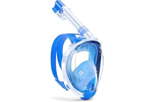 W WSTOO Kids Full Face Snorkel Masks,Suitable for Beginners Dry Top Snorkeling Gear,Can Your Mouth or Nose to Breathe,180 Degrees Panoramic View,Anti-Fog Anti-Leak,Summer Travel and Vacationing Gifts